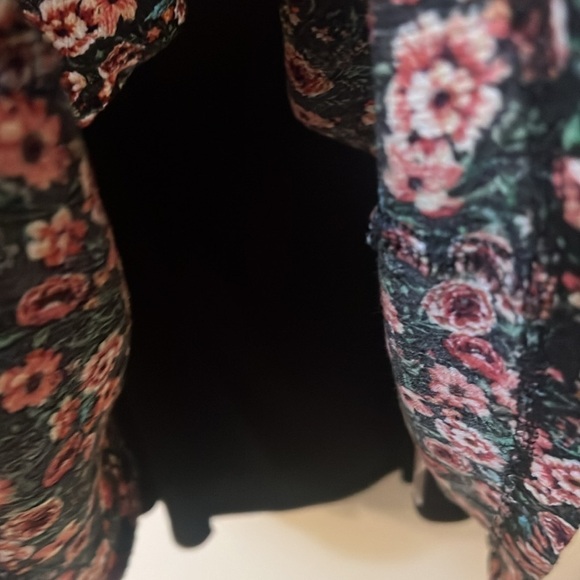 Nina Leonard mini floral red and black dress relax loose size M Y2k boho - Picture 7 of 9